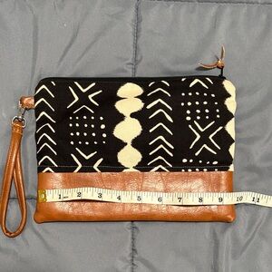 Black and Tan Patterned Clutch